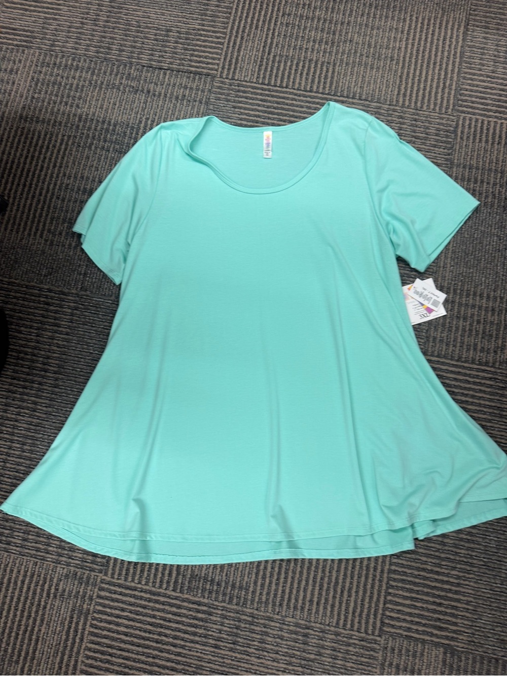 NWT LuLaRoe Perfect T Scoop Neck Short Sleeve Top Mint Sz 3XL